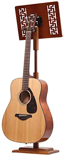 Gitarrenständer Guitar Stand Gitarrenhalter Stehender Notenständer Holz, Laptop Notebook iPad Bücher Lagerregal, Hoch belastbar Displayhalter, Konzert Kirchenschulorchester, Gitarren-Ukulele