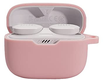 GIOPUEY Hülle für JBL Tune 230NC TWS, Transparent TPU Stoßfeste Schutzhülle, Ultradünn, Kein Geruch, JBL Tune 230NC TWS Hülle Silikon - Pink