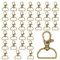 ZHOUSTOU 30 Stück Schlüsselanhänger Makramee Schlüsselringe Karabiner Bronze Klein Drehverschluss Karabinerhaken mit Drehgelenk Schwenker D Ring mit Carabiner (20 mm Innenbreite)
