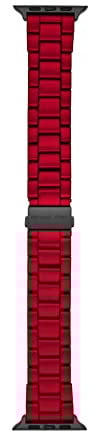 Michael Kors Bracelet pour Apple Watch ; bracelets de montre intelligente en acier inoxydable pour femme ; compatible avec Apple Watch 38 mm, 40 mm, 41 mm, 42-45 mm Rouge, One Size, Acier inoxydable