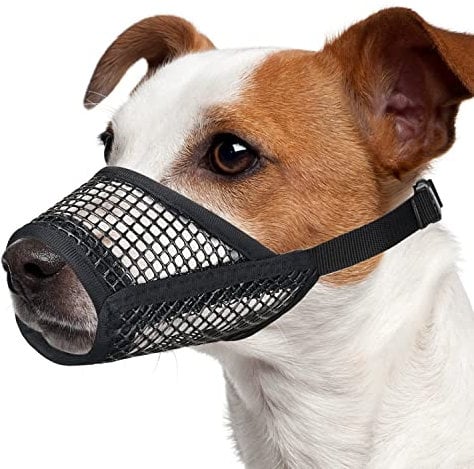 Mayerzon Hund Maulkorb, Soft Mesh Maulkörbe für kleine mittlere große Hunde Chihuahua Pudel Husky Labrador Retriever, atmungsaktiv Hund Maulkorb für Beißen Kauen Grooming, erlauben Hecheln Trinken, S
