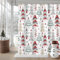 AIBIIN 180 x 180 cm Frohe Weihnachten Duschvorhang Pad Weihnachtsbaum Stern Schneeflocke Print Muster Badewanne Neujahr Winter Badezimmer Heimdekoration Strapazierfähiges Polyester-Material Mit 12