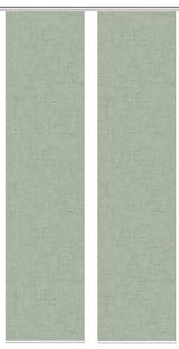 VISION S 080527 | PIVE Schiebegardine, halbtransparent, Bambus-Optik, Farbe:Salbei, Größe:260 x 60 cm, Anzahl:2X