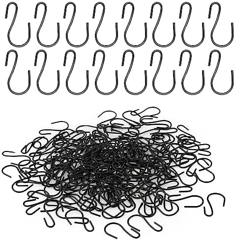 NICKLIN 125 Pezzi Ganci a S Piccoli - 26mm Mini Ganci Appesi Ganci in Metallo Anti Ruggine Ganci a S Neri - Ganci Ornamentali a S per Fai Da Te Craft Gioielli Pendenti Catena Chiave Tag