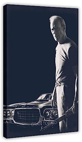 KOURT Gran Torino Vintage-Filmposter auf Leinwand, Schlafzimmer, Dekoration, Sportlandschaft, Büro, Raumdekoration, Geschenkrahmen: 50 x 75 cm