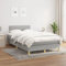 Festnight Polsterbett 120 x 200 cm, Bett Komplett, Set mit Matratze, Lattenrost, Boxspringbett mit Matratze Stoff, Bett mit Matratze,Bett mit Lattenrost und Matratze Hellgrau#9