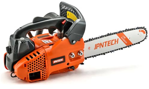 JPNTECH Gas Chainsaw 12 Inch Top Handle Chainsaw 25.4CC 2-Cycle Handheld Cordless Petrol Portable Gas Powered Chain Saw for Tree Wood Cutting