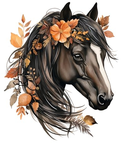 GRAZDesign Wandtattoo Pferd mit Blumen braun für Mädchen Wandaufkleber Kinderzimmer & Mädchenzimmer, Wanddeko als Aufkleber - 61x50cm