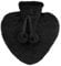 A2Z Hot Water Bottle 800ML Black Heart Shaped Plush Faux Fur Pom Pom Fleece Cover Hot Water Bag for Pain Relief Cosy Nights and Relaxation