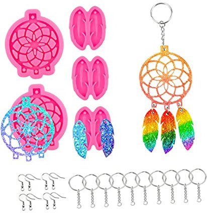 LALAFINA 71stücke Teiliges Dream Catcher Silikonform Für Kreative Schmuckherstellung Epoxidharz Ohrhänger Molds Kit Für Und Schlüsselanhänger