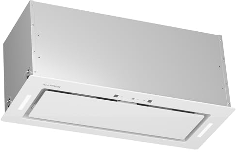 Klarstein Cooker Hood, Extractor Fan for Kitchen w/Dishwasher Safe Aluminium Grease Filter, 466m³/h Airflow, LEDs, Touch Controls Cooker Hoods, Wall Mount Steel Fan Vent Hoods, Kitchen Extractor Fan
