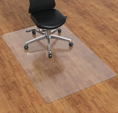 Amyracel Bürostuhlmatte für Hartholzböden, 88,9 x 139,7 cm, transparente Schreibtischstuhlmatte für harte Böden, leicht gleitende Bodenschutzmatte für Bürostühle