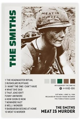 Yeepi The Smiths Poster Meat Is Murder, Albumcover-Poster, Leinwand-Poster, Schlafzimmer-Dekor, Sportlandschaft, Büro, Raumdekoration, Geschenk, ungerahmt, 30 x 45 cm