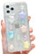 HZLFCZL Compatible with iPhone 11 Pro Max Case cute cartoon glitter 3D color stars crystal clear pattern design aesthetic kawaii transparent sparkly Phone Case for women girls-Color Stars