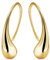 MIORE Damen Ohrringe Silber, Moderne Wasser -Tropfen Ohrhaken aus 925 Sterling Silber, Hautfreundliche Vergoldet 18K Gold, Silber Ohrhänger 24 x 5.5 mm, Damen Schmuck vom Juwelier