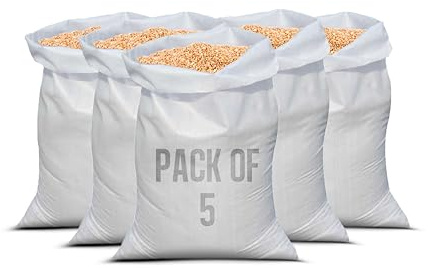 20 x 30 Inches Heavy Duty Rubble Sacks with Liner | Extra-Strong Woven Builders Bags | White PP Polypropylene Sacks for Construction, Garden, Waste, Sand, Bricks, Storage (5)