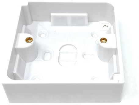 1pcs. 1 Gang Surface Mount Back Box Pattress Box (25mm x 85mm x 85mm) White