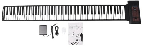 Junterone Portable Keyboard Piano Roll Up 88 Keys Electronic Keyboard Flexible Silicone with Rechargeable Battery for Kid Gift