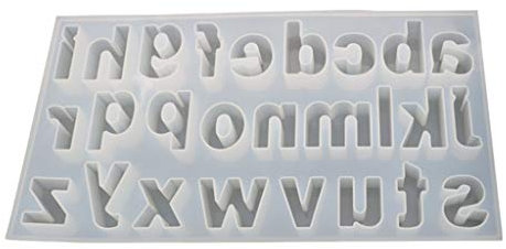 Stampi a forma di lettere minuscole in resina epossidica con cristalli fatti a mano, ciondolo per gioielli creativi, portachiavi, ciondoli