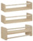 WOLTU 3er Set Kinder Bücherregal Wand, 40cm Wandregal Kinderzimmer, aus Massivholz, Hängeregal Schweberegal Kinderregal, Montessori Regal, für Bücher Spielzeug, Naturholz Farbe