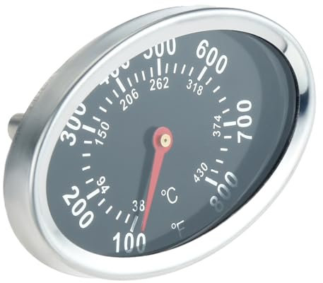 DRELD BBQ Grill-Thermometer, Oval geformtes Edelstahl Röstthermometer, 38°C - 430 °C Koch-Thermometer für Grills, Ofen, Smoker, Räucherofen, Backofen und Grillwagen