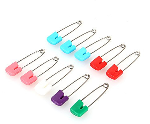 10 Stück Bastel-Näh-Sicherheitsnadeln Zum Festhalten, für Baby- und Kinderkleider, Stoffwindeln mit Buntem Kunststoffkopf, Mehrzweck-Clips für Mütter
