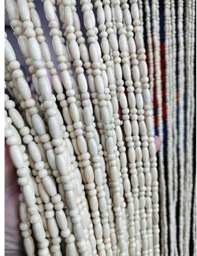 XINGWANGG Rideau de Porte avec Perles en Bois Naturel,Panneaux de Séparation de Décoration,Rideaux en Perles pour Intérieur et Extérieur,Porte,Fenêtre,Largeur x Hauteur (Bois,60cm x 80cm(31 Brins)