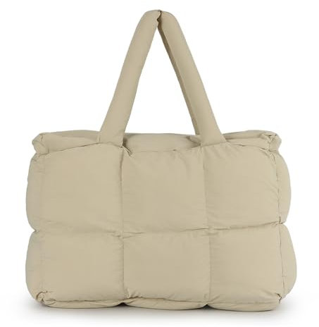 Jywmsc Puffer-Tragetasche für Damen, Große, Gesteppte, Gepolsterte Handtaschen, Leichte Schultertaschen für Reisen, Fitnessstudio, Einkaufen, Arbeit