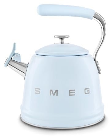 Smeg WKF01PB Whistling Kettle for Hobs, Stainless Steel, 2.3 liters, Pastel Blue