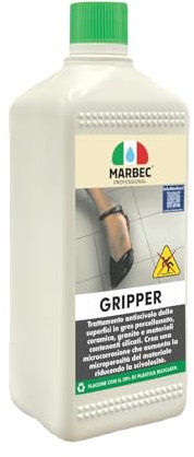 MARBEC GRIPPER 1LT Trattamento antiscivolo per pavimenti in materiali lapidei contenenti silicati come: graniti, gres porcellanato, ceramica smaltata.