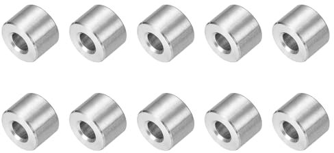 sourcing map Abstandshalter aus Edelstahl, 6 mm ID x 14 mm Außendurchmesser x 10 mm L, 304 Edelstahl, Buchsenschraubenabstandshalter ohne Gewinde, runde Abstandshalter für 6,35 mm oder M6 Schrauben,