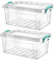Best House | Small Plastic Storage Box with Clips & Lids | Size 1L (L:22cm W:14.5cm H:6cm)| Set of 2 | Flat Shape |Stackable Clear Multipurpose Home Office Kitchen Tools Crafts Bits N Pcs-1 Litres