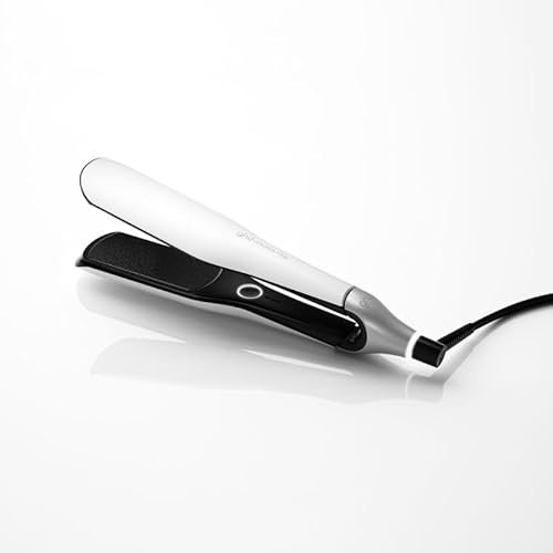 ghd Chronos Max - Plancha de Pelo Profesional, Styler con Placas 85% más Anchas, Peinado 3x Veces Más Rápido, Más Brillo, Sin Daño Por Calor Extremo - Para Cabello Largo, Grueso o Rizado -Color Blanco