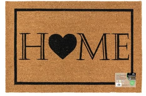 JVL Eco-Friendly Latex Backed Coir Entrance Doormat, 60x90cm - Heart Home Welcome