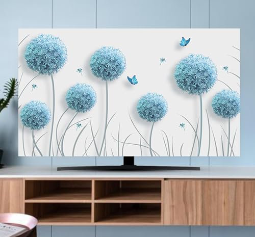 Decoración Vegetal Cubierta Antipolvo para TV 32 A 80 Pulgadas,Universal Fundas para Televisor Cubierta De Televisión,Protector Pantalla De Fundas para LCD LED con Forma Curva R,70in