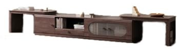 BMWJYLPM Fernsehständer Moderner, einfacher Fernsehschrank im japanischen Stil, einziehbar, 3 Meter, nordisches Massivholz, Heim-Wohnzimmer, Log-Fernsehschrank, Entertainment-Center, B-190~310X40X46