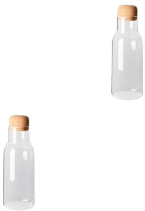 ULTECHNOVO 2 Piezas botella de agua fría biberones biberón garrafas water bottle botella de jugo de corcho botella de bebida titular de agua fría botella de leche vacía Madera