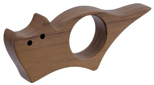 Katze Buchseitenhalter Buchhalter Holz,THETAG Buchseitenhalter mit Katzenmotiv Buchhalter Daumen Buchklammer aus Glattem Holz Buch Zubehör Katze Book Page Holder