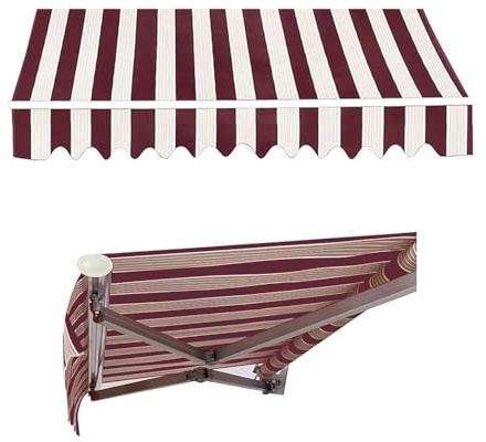 GFYHTN Telo di Ricambio per Tenda da Sole Retrattile, Tessuto di Ricambio per Tenda da Esterno, Tendone Parasole in Tela Motivo A Righe(A,10x8ft/300x250cm)
