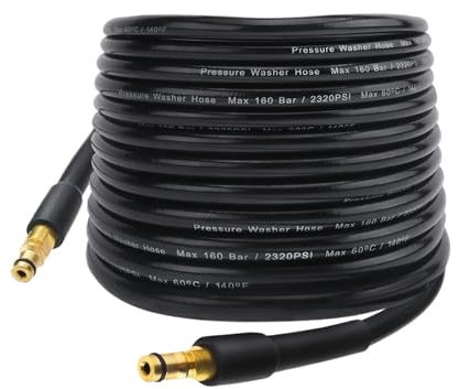 Tuyau De Lave-auto De 6 À 20 M, Rallonge De Tuyau De Nettoyage À Eau For Nettoyeur Haute Pression, Compatible Avec Karcher, Raccords De Remplacement For Tuyau D'évier K2 K3 K4 K5 K6 K7.(15m)