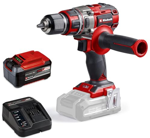 Einhell Professional Akku-Bohrschrauber TP-CD 18/80 Li BL Power X-Change (18 V, Brushless, 80 Nm, 13 mm Bohrfutter, 2 Gang, 19 Drehmomentstufen, Bohrstufe, inkl. 5,2 Ah Akku & Ladegerät)