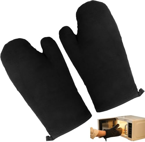 1 Paar Kaminhandschuh Grillhandschuh Aus Hitzebeständigem Rindspaltleder – Universeller Ofenhandschuh Mit Aufhängeöse – Ideal Für Kamin, Grill Und Backofen – Schutz Vor Hitze & Verbrennungen