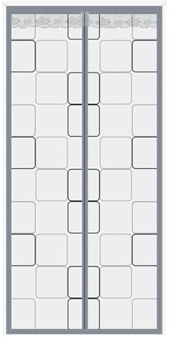 LRYELWA Rideaux Thermique Isolant Anti Froid,Couverture de Porte Entrée en Hiver Rideau Coupe-Vent Imperméable,Pour Patio,Cuisine,Salon,Fermeture Automatique,Ruban Adhésif (190cm x 220cm,Gris)