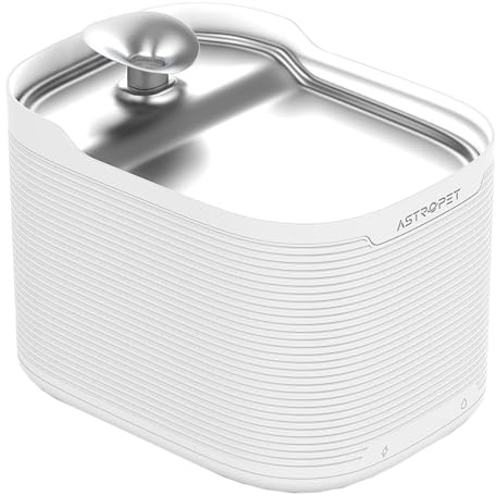 AstroPet Scorpio Flex – Kabelloser Trinkbrunnen für Katzen und Hunde, 2,5 L Edelstahl mit 5200mAh Akku, 180-Grad-Bewegungssensor, 40 Tage Laufzeit, Leise 30 dB, gegen Katzenakne, 1x Filter