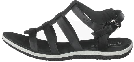 Geox Femme D Sandal Vega A Sandales, Black, 42 EU