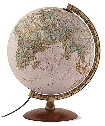 National Geographic 8007239978737 30 cm Edge Executive Antique Reference Illuminated Globe, brown