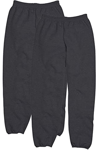 Hanes Men's EcoSmart Non-Pocket Sweatpant (Pack of 2), charcoal heather, Medium