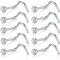 Briana Williams 18G 20G 22G Acier chirurgical 316L Jeweled Clear Diamond CZ nez boucles d'oreilles à vis piercing bijoux 10-12 PCS