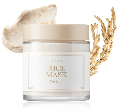 I'm from Rice Beauty Mask 3,88 Oz – Sanftes Peeling mit 4,1% Yeoju-Reis, mit Vitaminen angereicherte Formel für glatte und klare Haut, natürlichen Glanz und Porenverfeinerung