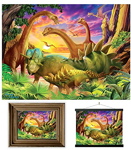 3D LiveLife Linsenförmige Wandkunst Drucke - Dinosaurier Freude von Deluxebase. Ungerahmtes 3D Jura Poster. Perfekter Wandfüller. Original kunstwerk lizenziert von bekannt künstler, Michael Searle